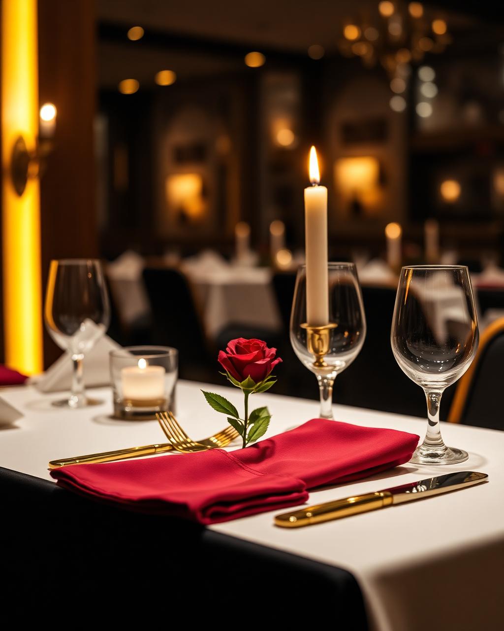 Elegant gedeckter Tisch im Restaurant Ferraro