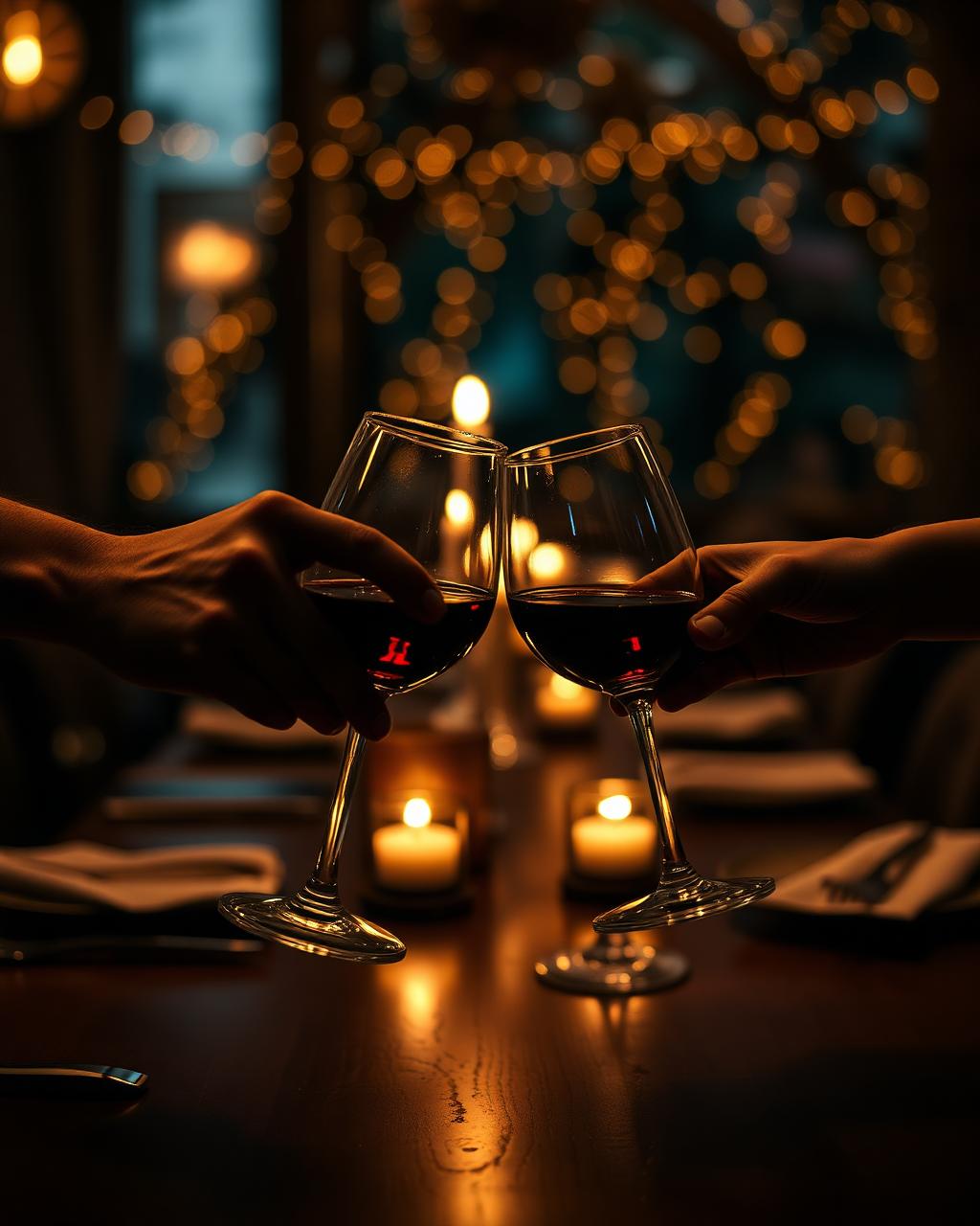 Anstoßen mit Rotwein